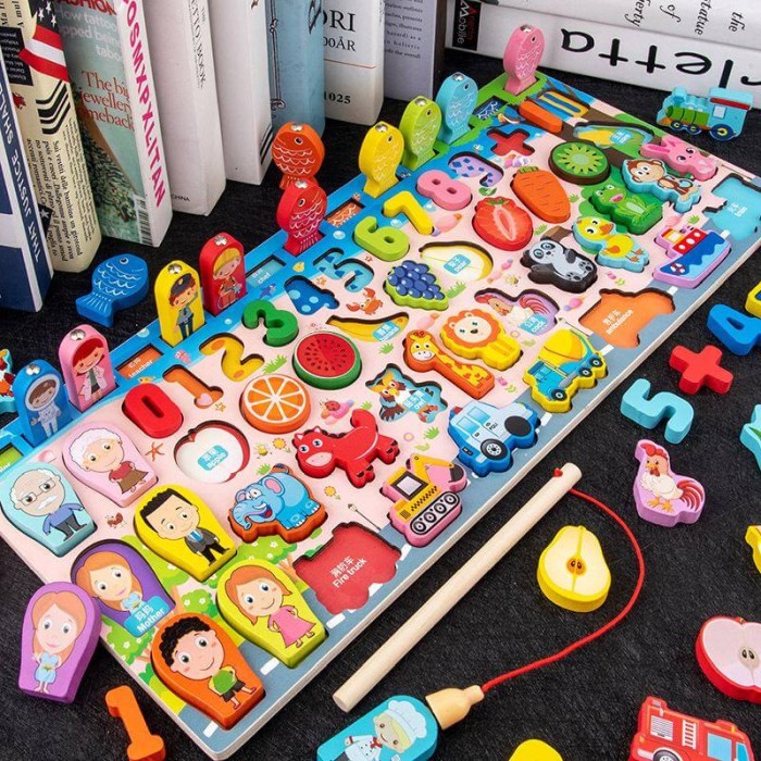 Joc educational din lemn 6 in 1 Cartoon [2]