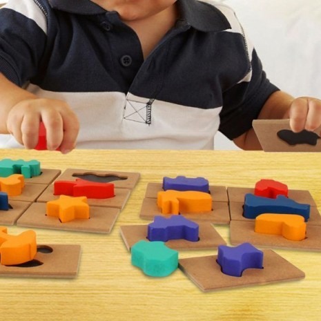 Joc educativ din lemn 3D, Asociere Forme [5]