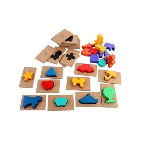 Joc educativ din lemn 3D, Asociere Forme [3]