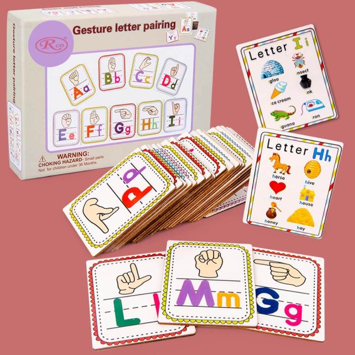 Joc educativ: Litere mari si litere mici de tipar,  limbajul semnelor si ilustratii [2]