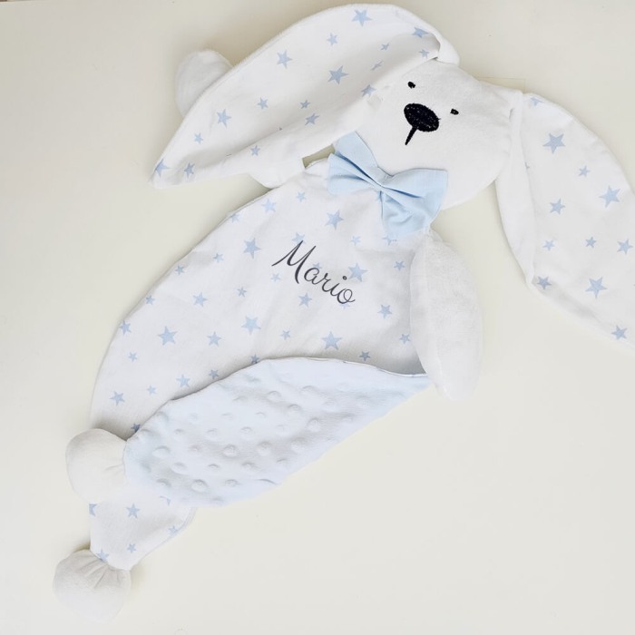 Jucarie atasament Iepuras pentru bebelusi, personalizat cu nume [6]