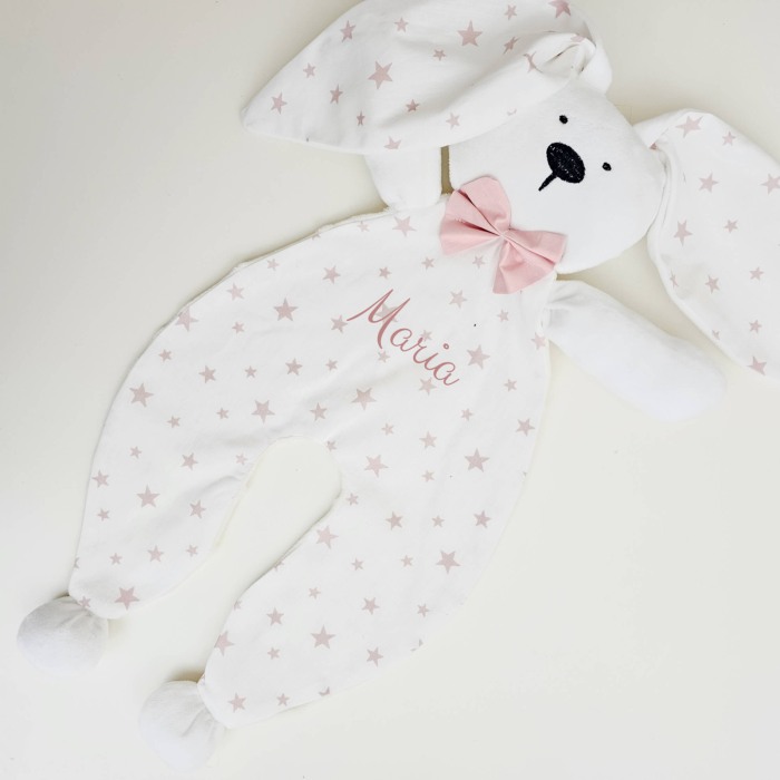 Jucarie atasament Iepuras pentru bebelusi, personalizat cu nume [5]