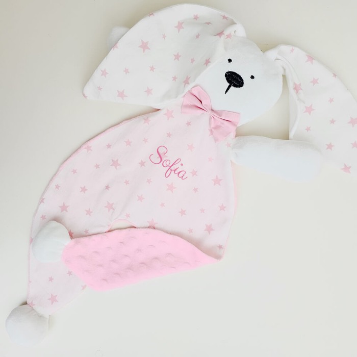 Jucarie atasament Iepuras pentru bebelusi, personalizat cu nume [3]