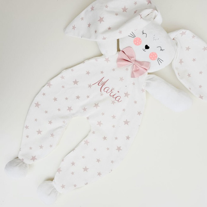 Jucarie atasament Iepuras pentru bebelusi, personalizat cu nume Model2 [5]
