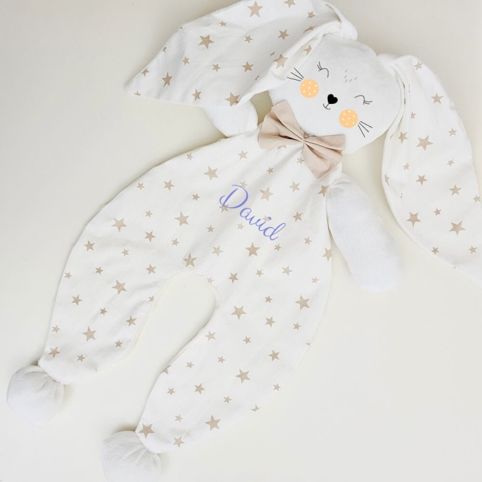 Jucarie atasament Iepuras pentru bebelusi, personalizat cu nume Model2 [6]