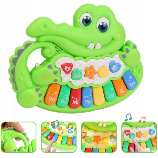 Jucarie bebe Pianina Muzicala Crocodil [3]