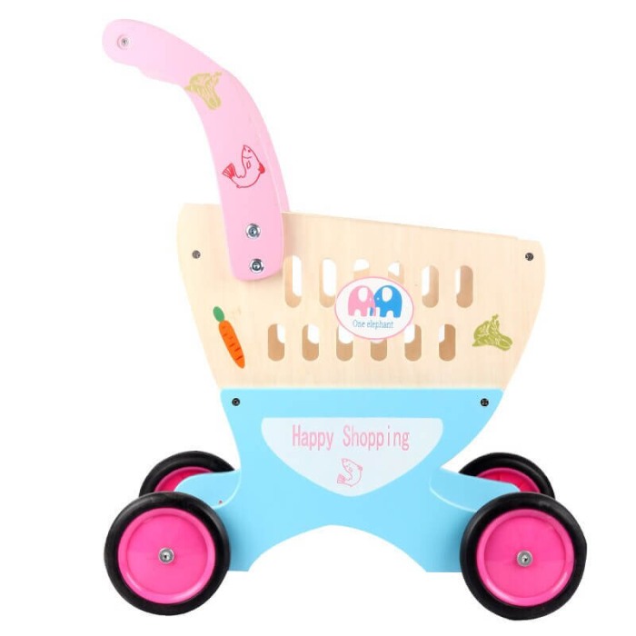 Jucarie carucior de cumparaturi din lemn cu accesorii [5]
