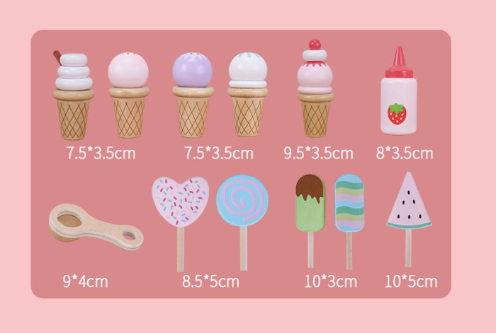 Jucarie lemn Carucior cu inghetata Yummy Ice Cream [3]