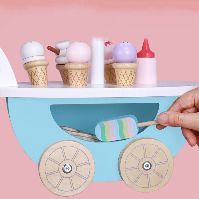 Jucarie lemn Carucior cu inghetata Yummy Ice Cream [5]