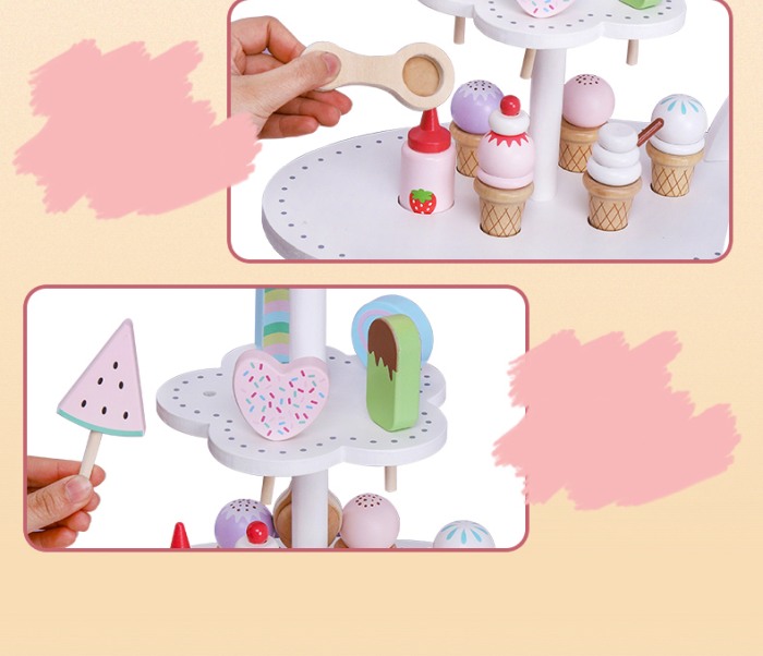 Jucarie lemn Carucior cu inghetata Yummy Ice Cream [9]