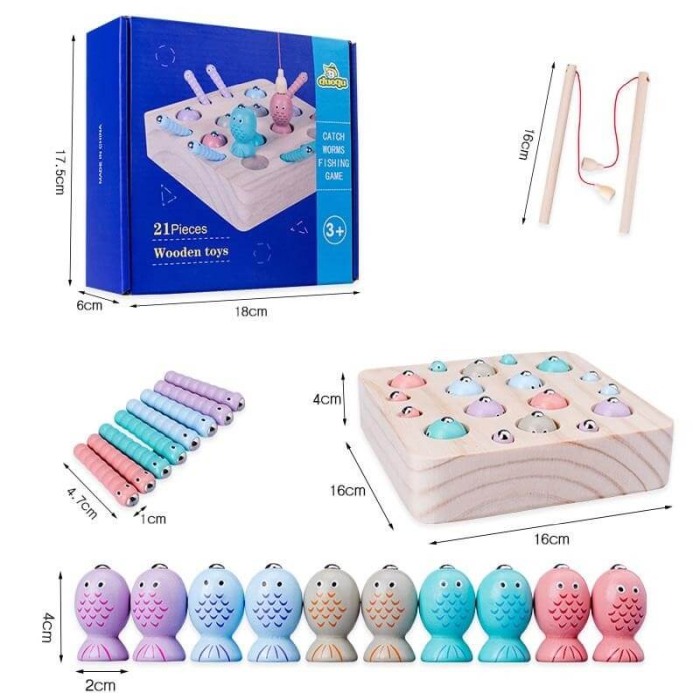 Jucarie lemn De Pescuit cu 21 piese Duoqu [2]