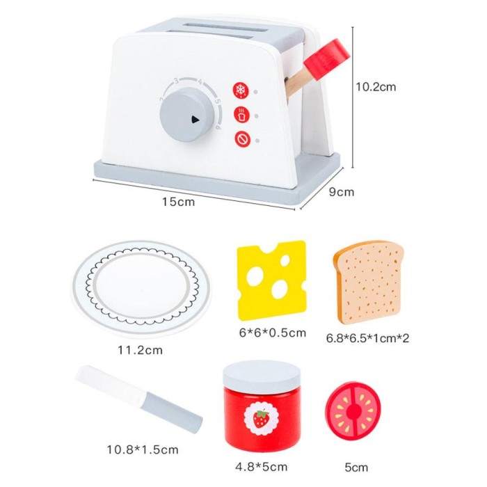 Jucarie Toaster din lemn, cu Accesorii [2]