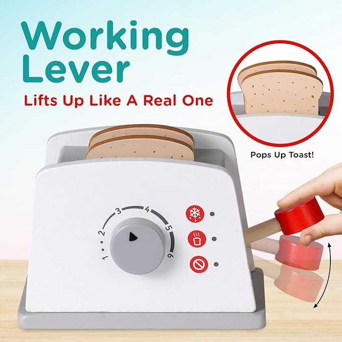 Jucarie Toaster din lemn, cu Accesorii [3]