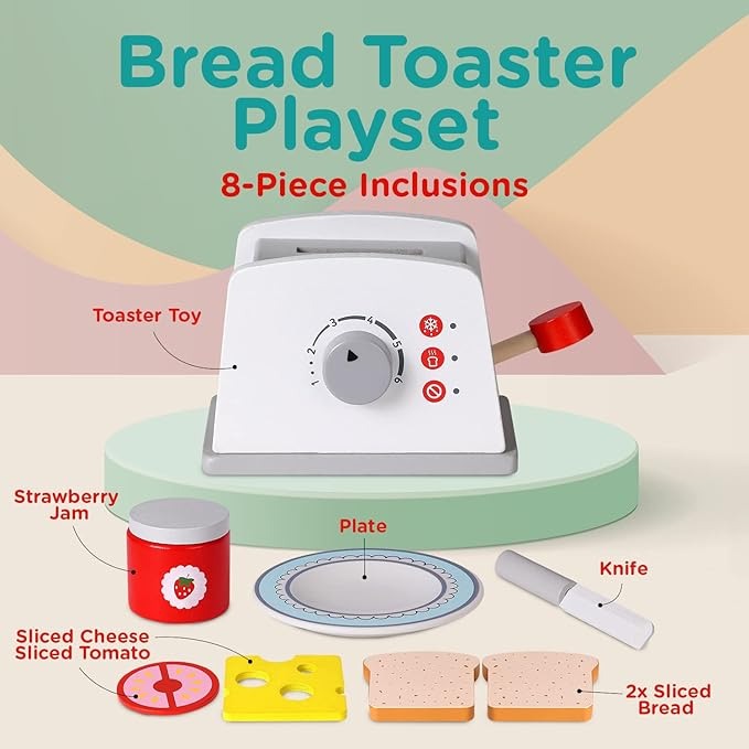 Jucarie Toaster din lemn, cu Accesorii [4]