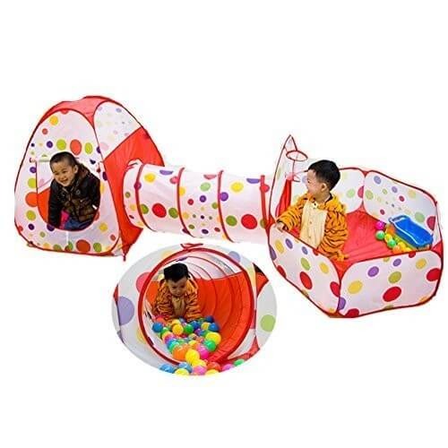 Loc de joaca 3 in 1: Cort, tunel si piscina [4]