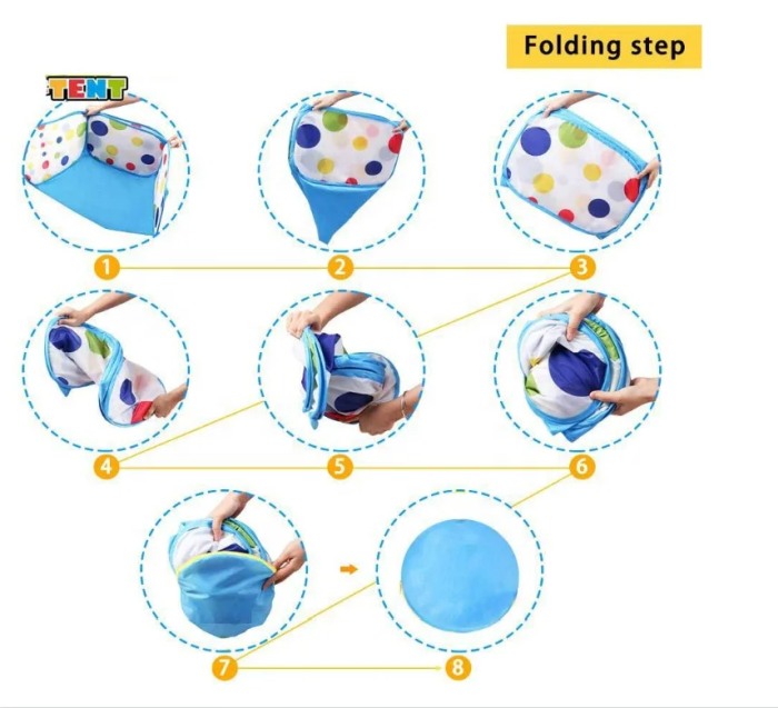 Loc de joaca 3 in 1: Cort, tunel si piscina Albastru [4]