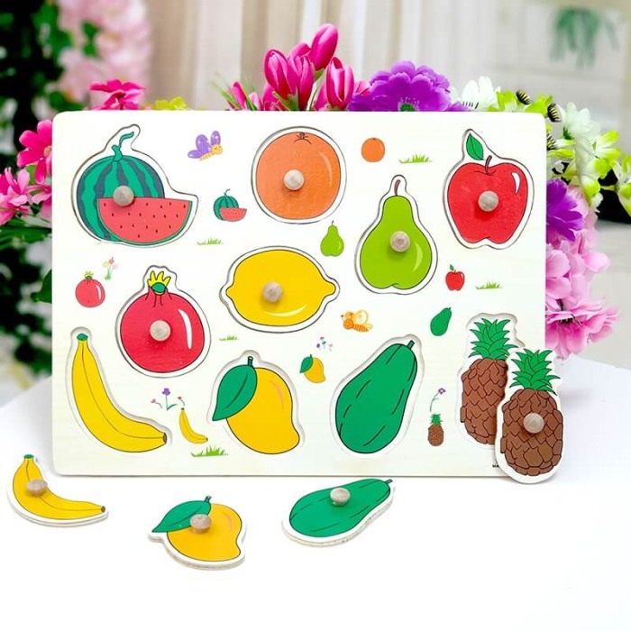 Pachet 3 puzzle din lemn: Animale,legume si fructe [3]