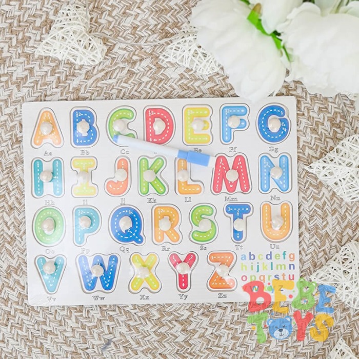 Pachet 3 puzzle din lemn: cifre, litere si animale [4]