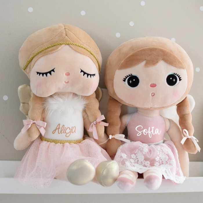 Papusa Ingeras personalizata cu nume, roz, 48 cm [4]