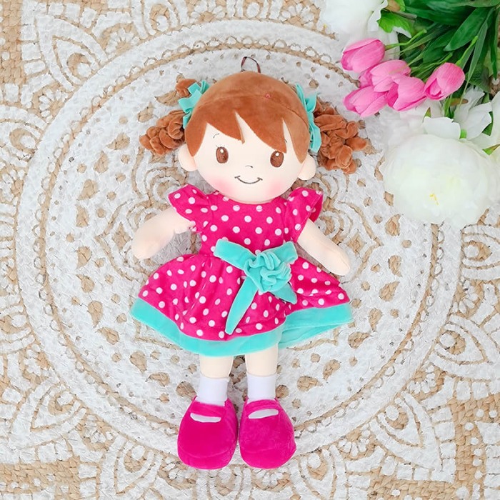 Papusa Maria, canta,vorbeste si spune povesti, roz cu buline, 45 cm [2]