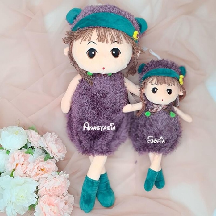 Papusa personalizata cu nume 70cm Mov [2]