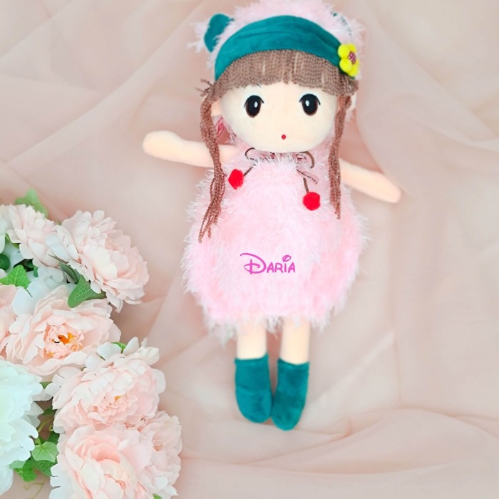 Papusa personalizata cu nume 70cm Roz [1]