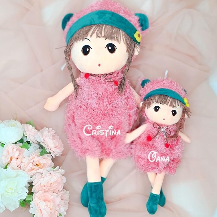 Papusa personalizata cu nume 70cm Roze [2]