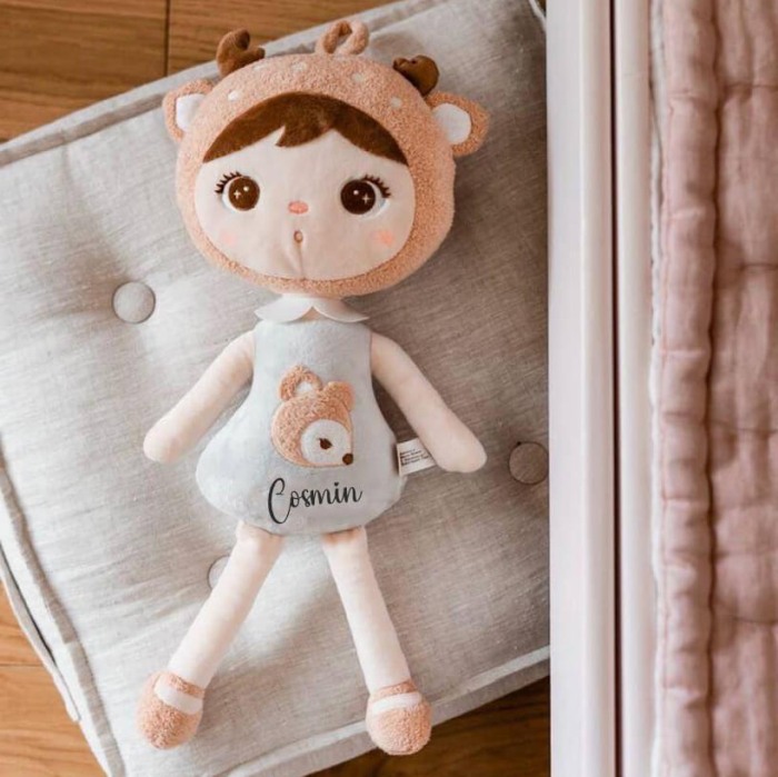 Papusa Personalizata cu nume Deer, 50 cm, Gri [2]