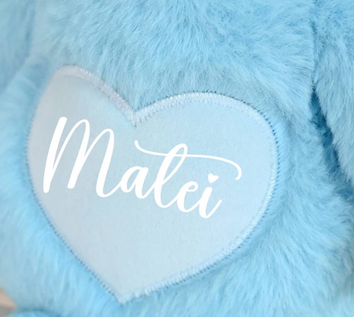 Papusa personalizata cu nume Iepuras, bleu, 30cm [3]