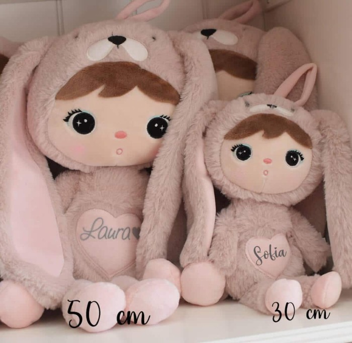 Papusa personalizata cu nume Iepuras, roz, 30cm [2]