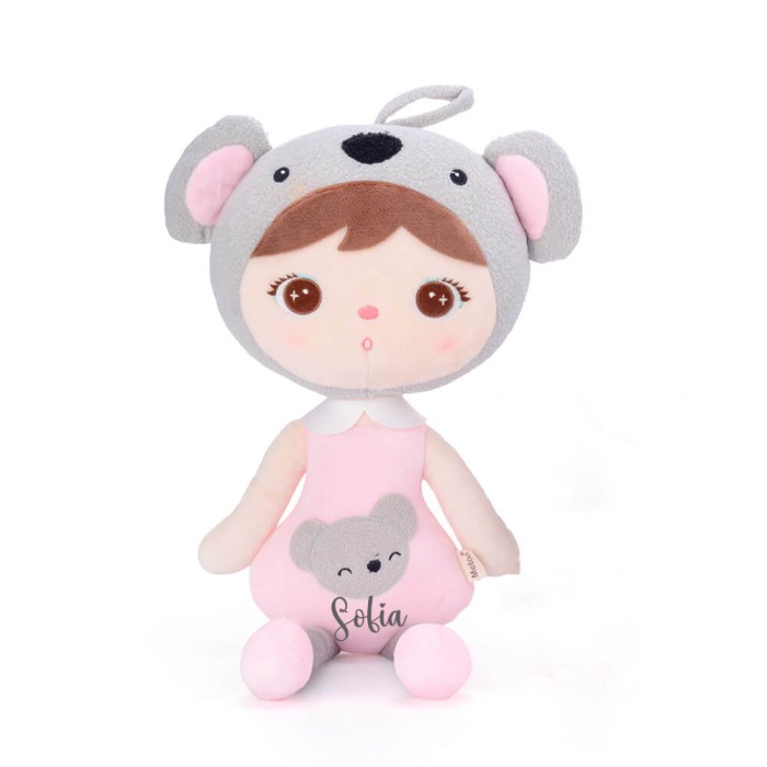 Papusa personalizata cu nume Koala, roz/gri, 50 cm [3]