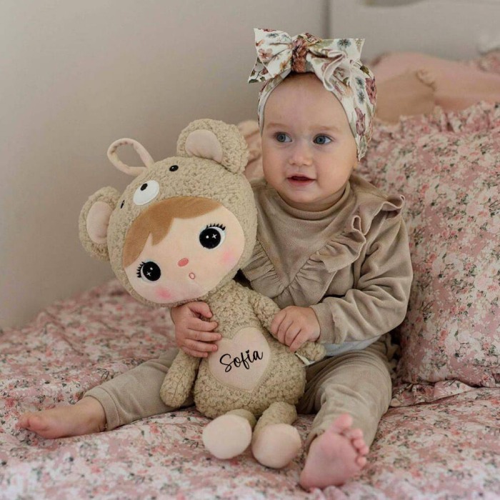 Papusa personalizata cu nume, ursulet bej, 46 cm [3]