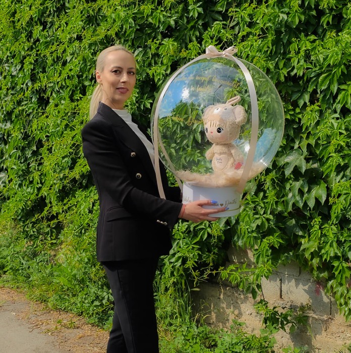 Cadou in balon: Papusa ursulet Bej [2]