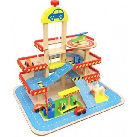 Parcare din lemn cu masinute Wooden Toys/3 nivele [3]