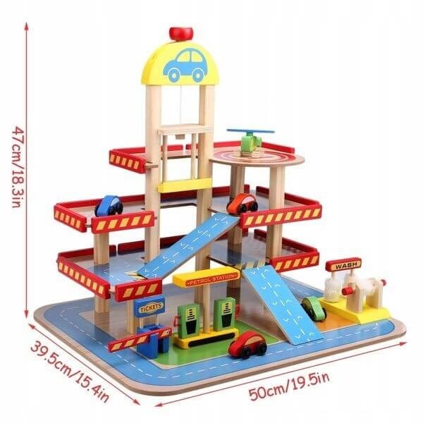 Parcare din lemn cu masinute Wooden Toys/3 nivele [2]