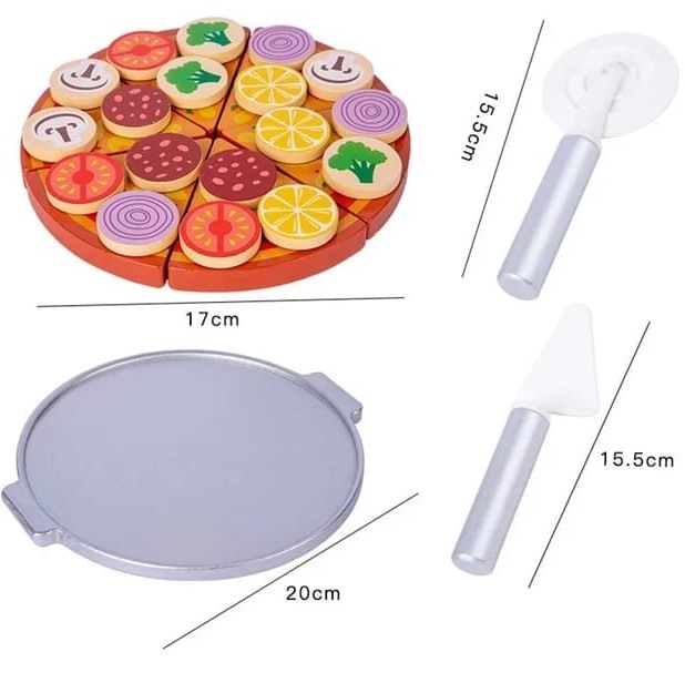 Pizza cu accesorii-joc din lemn [2]