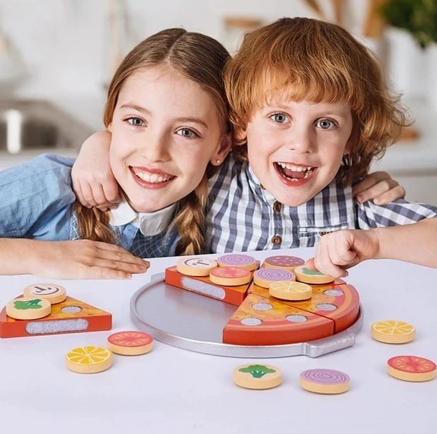 Pizza cu accesorii-joc din lemn [4]