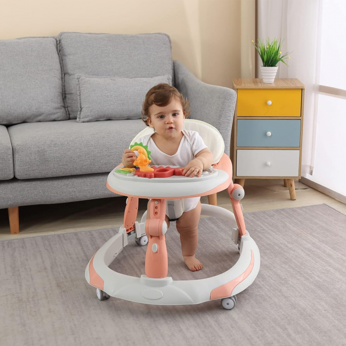 Premergator Bebelusi 3 in 1 cu Jucarii Detasabile si Lumini – Reglabil pe Inaltime, Pliabil, Mod Leganat [1]