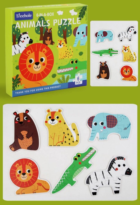Puzzle bebe piese mari: 6 animalute salbatice [2]