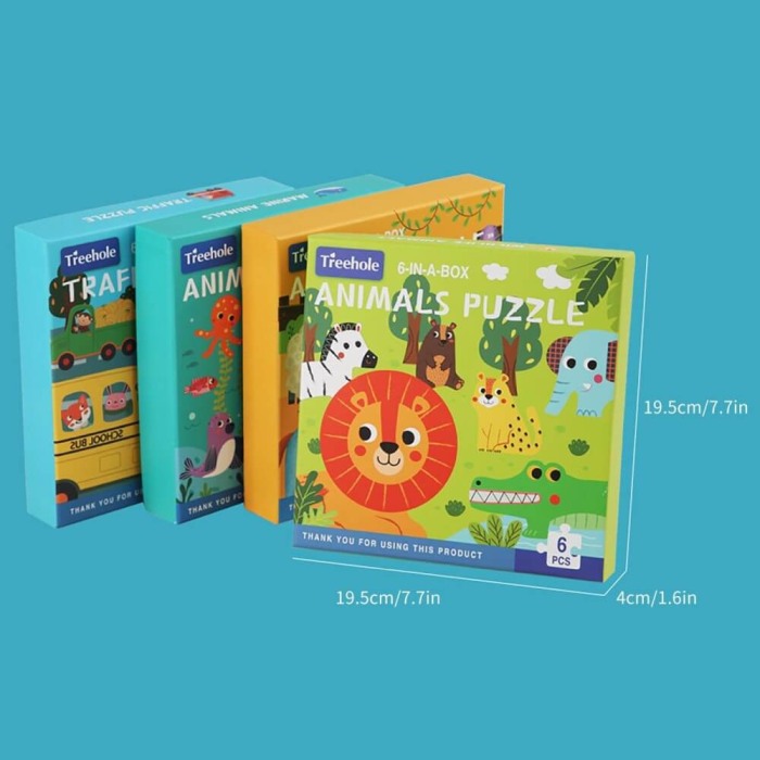 Puzzle bebe piese mari: 6 animalute salbatice [6]