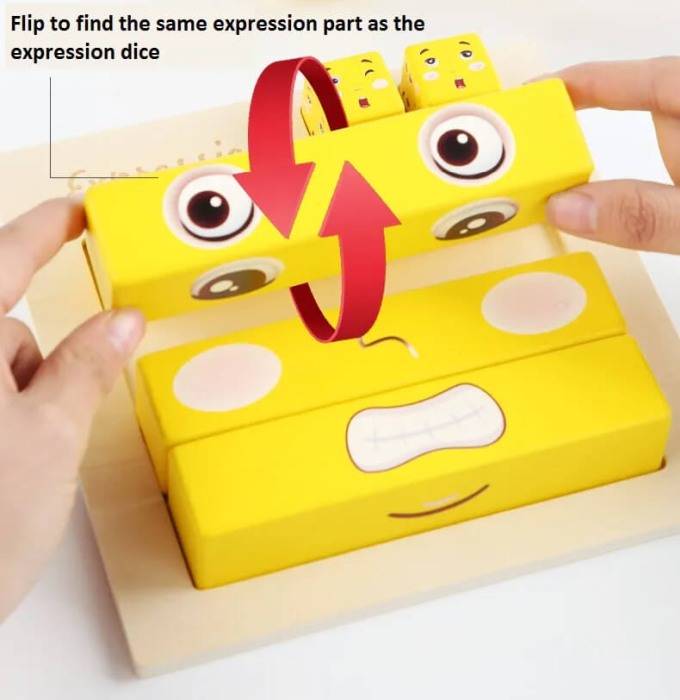 Puzzle din lemn expresii faciale, emotii [3]