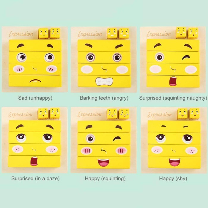 Puzzle din lemn expresii faciale, emotii [2]