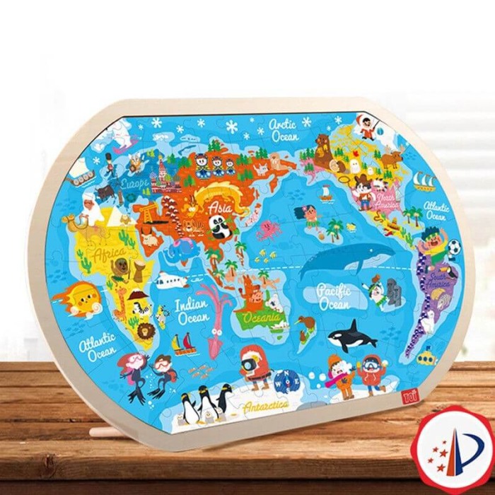 Puzzle din lemn: Harta lumii [3]