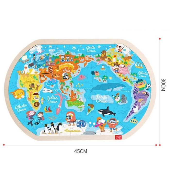 Puzzle din lemn: Harta lumii [5]