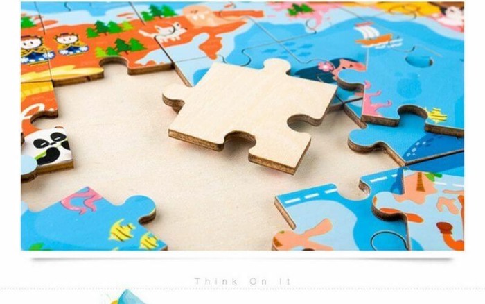 Puzzle din lemn: Harta lumii [2]