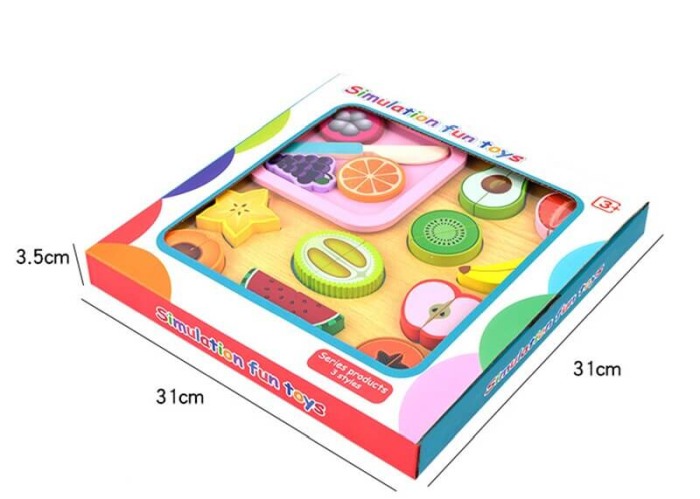 Puzzle din lemn incastru: Fructe de feliat Fun Toys [7]