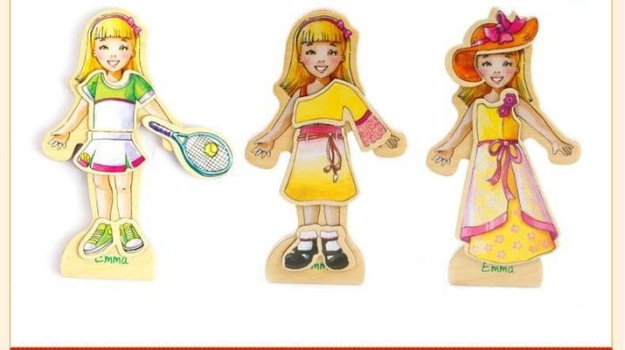 Puzzle din lemn magnetic imbraca fetite Onshine [5]