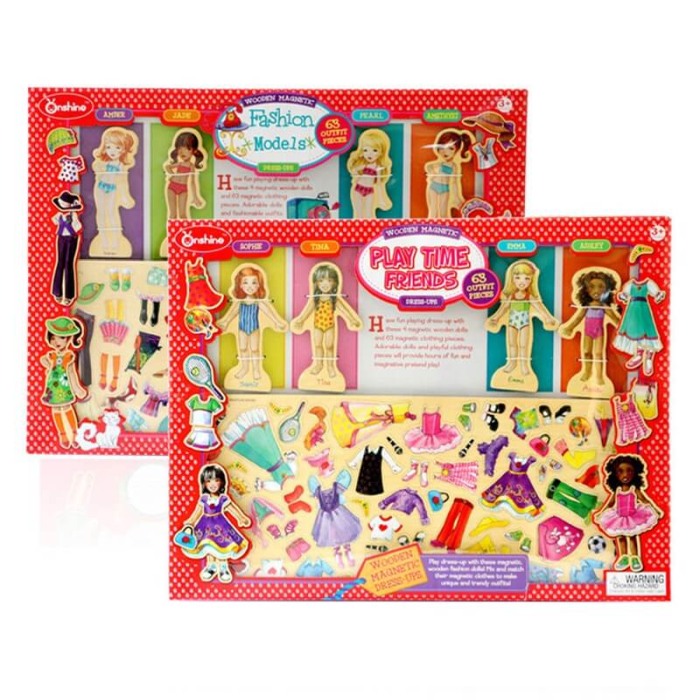 Puzzle din lemn magnetic imbraca fetite Onshine [4]