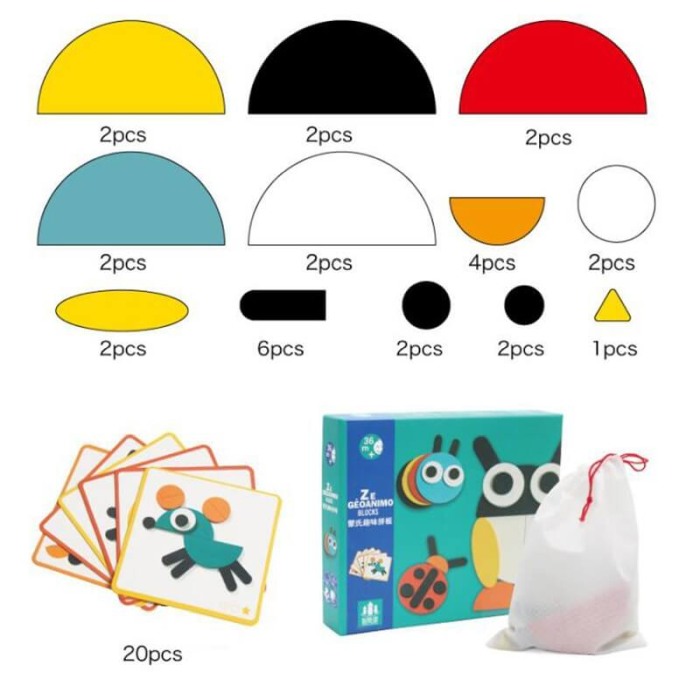 Puzzle educativ din lemn cu animale Geoanimo [9]