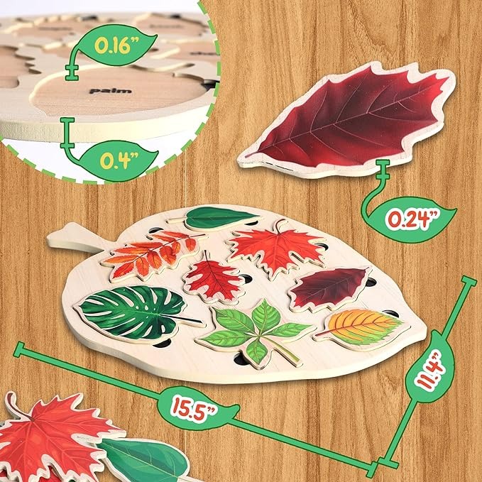Puzzle educativ Montessori Frunze [3]
